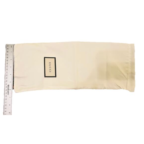 Gucci Dust Bag 6 X 15” White Black Logo Drawstring Wallet Shoe Storage Cover - Picture 2 of 5